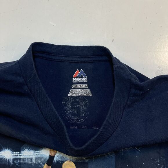 Derek Jeter MAJESTIC NEW YORK YANKEES MLB BASEBALL T SHIRT Mens XXL Captain - Picture 5 of 6